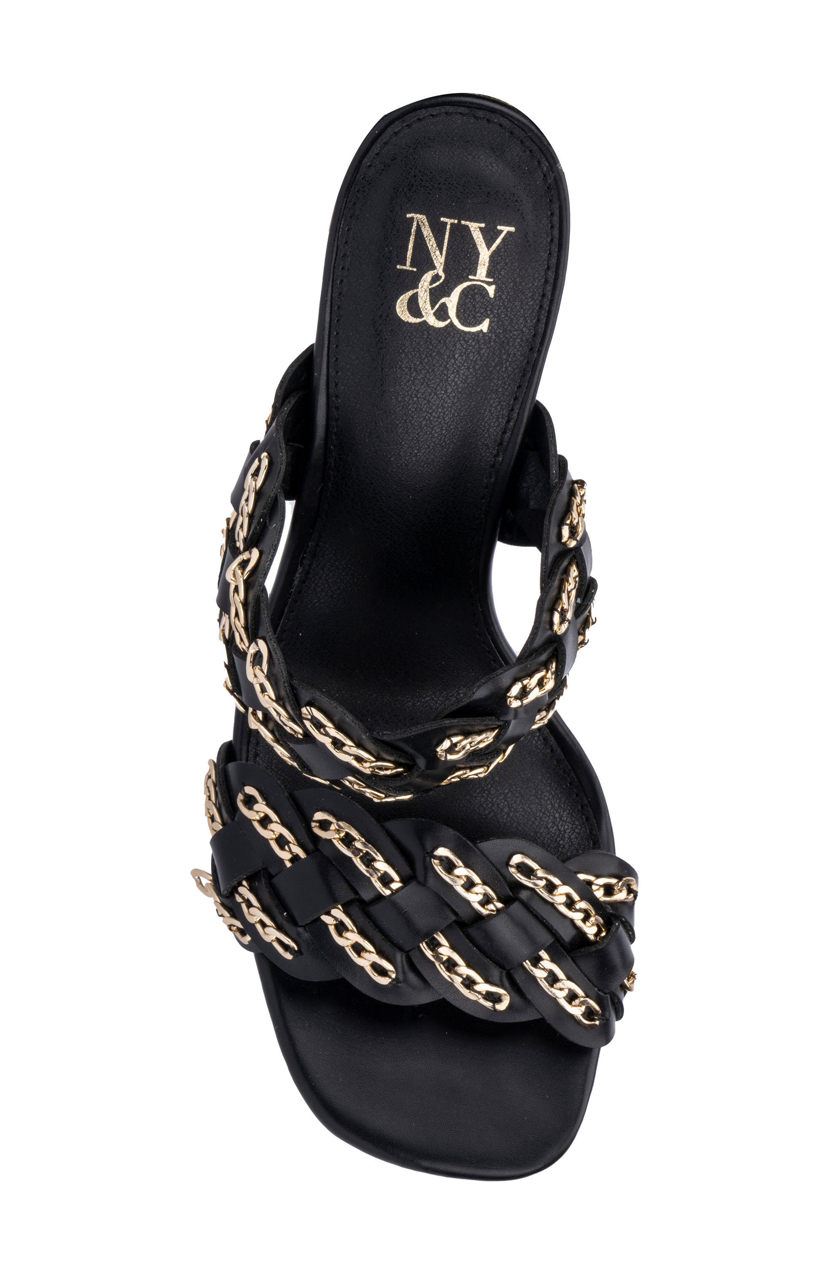 NEW YORK AND COMPANY Courtney Chain Sandal, Alternate, color, Black