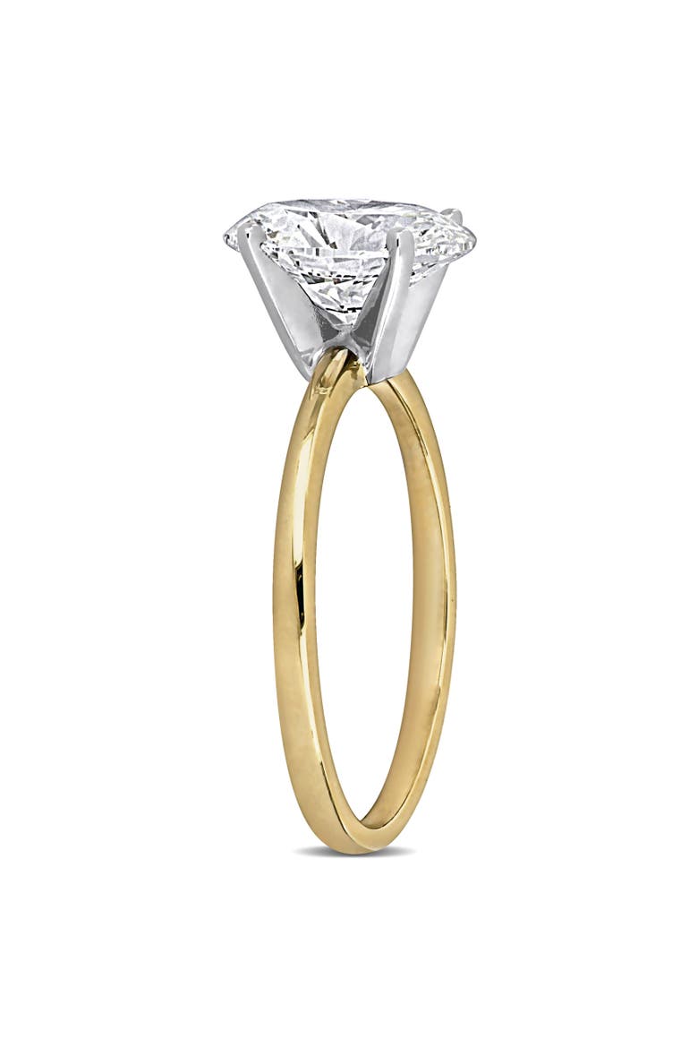 Oval Lab Grown Diamond Solitaire Ring 14k, Alternate, color, Yellow Gold