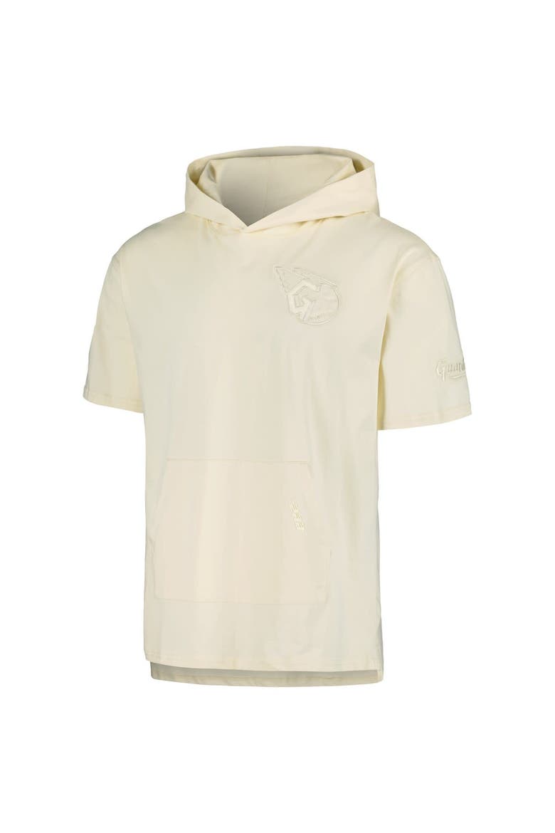 Men's Pro Standard Cream Cleveland Guardians Neutral Short Sleeve Hoodie T-Shirt, Alternate, color, Cream