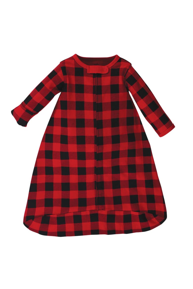 Organic-Cotton Long-Sleeve Wearable Sleeping Bag, Sack, Blanket, Alternate, color, Buffalo Plaid