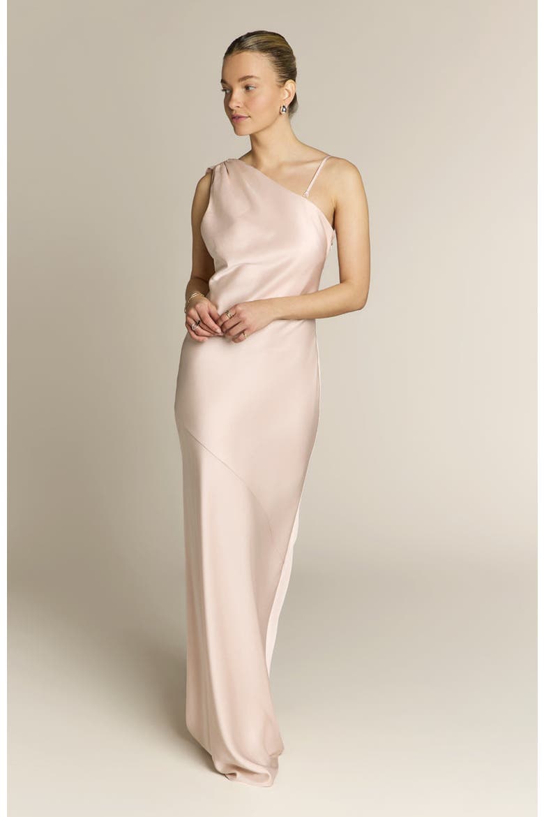 Raye One Shoulder Dress, Alternate, color, Champagne