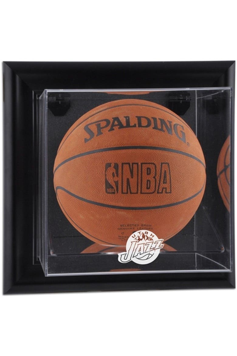 Utah Jazz Black Framed Wall-Mounted Hardwood Classics 2004 - 2016 Team Logo Basketball Display Case, Main, color, Black