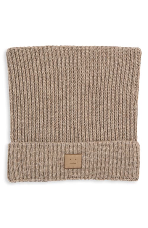 ACNE STUDIOS ACNE STUDIOS LOGO PATCH SQUARE WOOL & YAK HAIR RIB BEANIE 