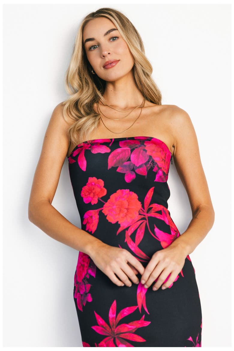 Alicante Maxi Dress, Alternate, color, Black + Pink