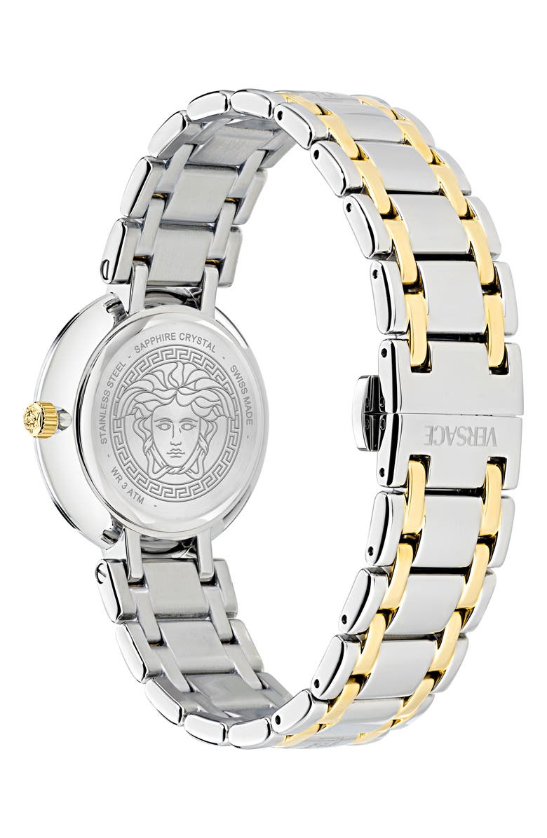 Versace Antlia Bracelet Watch, 34mm, Alternate, color, Two Tone