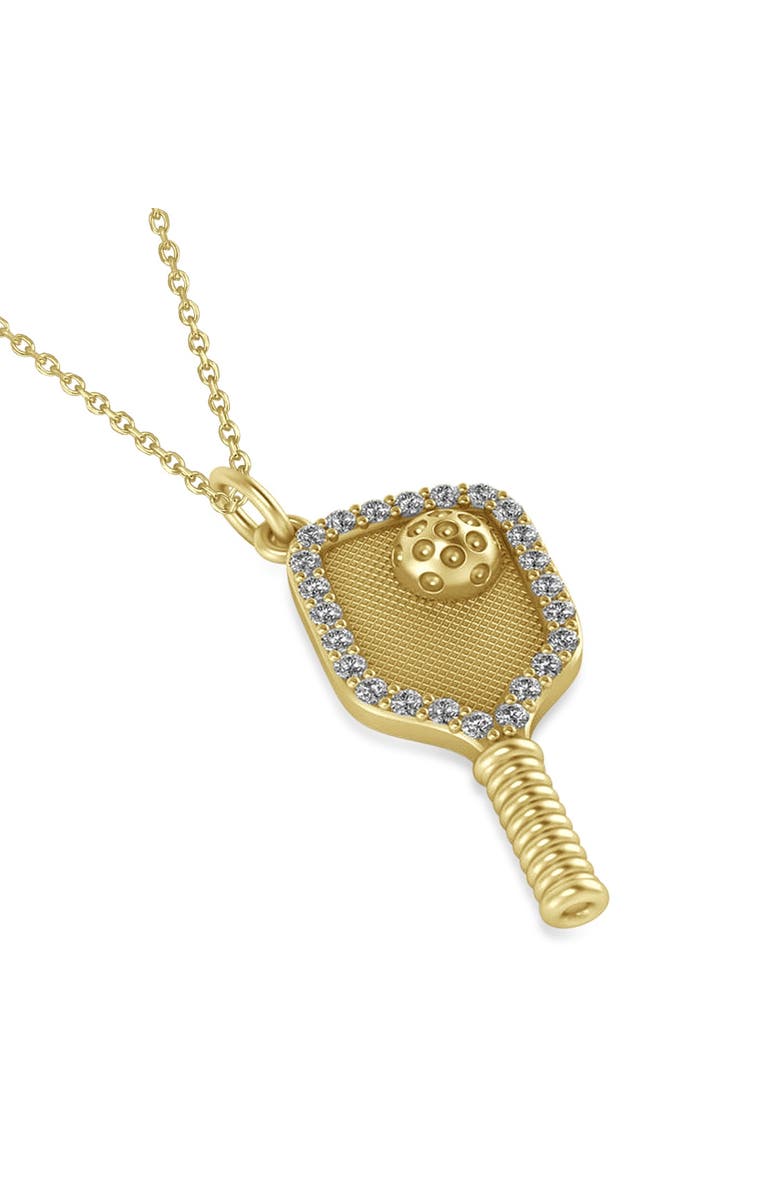 ALLUREZ Natural Diamond Pickleball Paddle Pendant Necklace 14k, Alternate, color, 0.50Ct, Yellow Gold