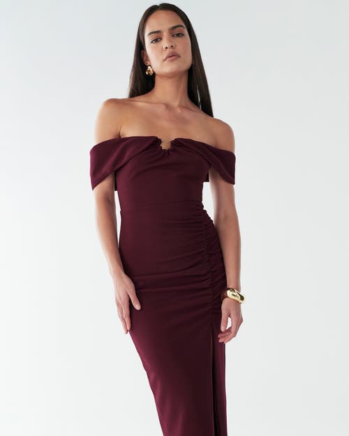 Bwldr Serena Maxi Dress In Burgundy