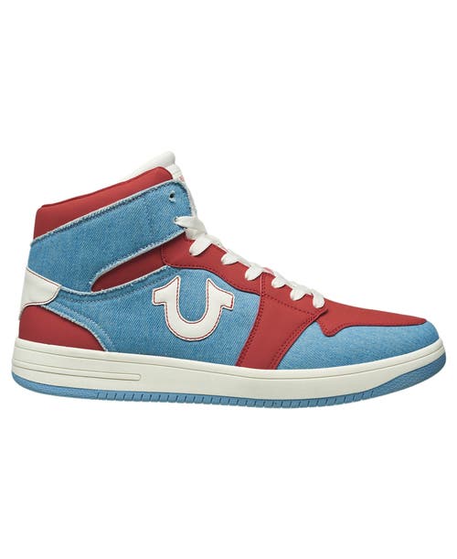 True Religion Men's Owen High Top Sneaker In Demin Red