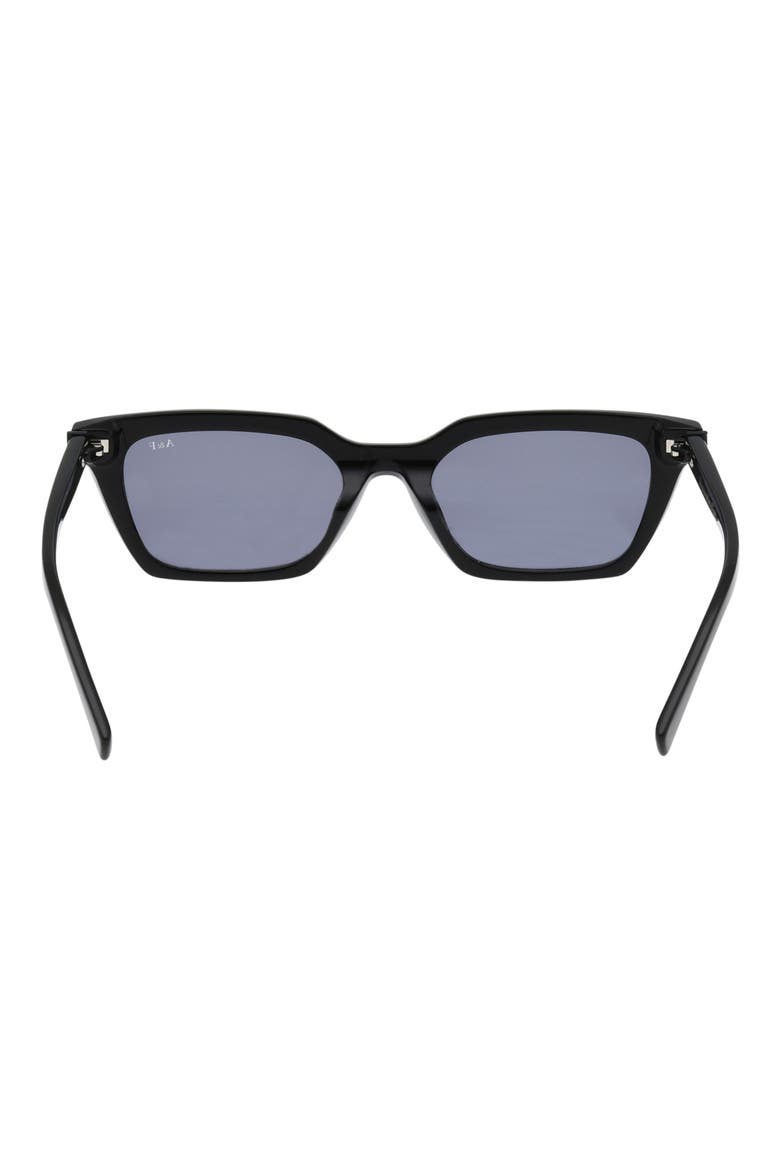 52mm Cat Eye Sunglasses, Alternate, color, SHINY BLACK / SMOKE
