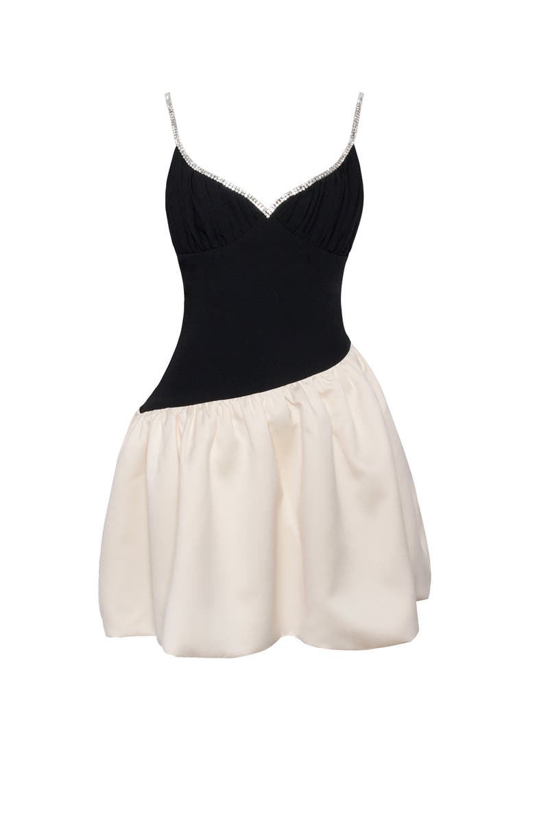 Miss Circle Blair Crystal Trim Drop Waist Mini Dress, Alternate, color, 