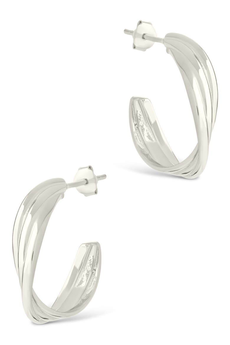 Monique Twisted Hoop Earrings, Alternate, color, SILVER