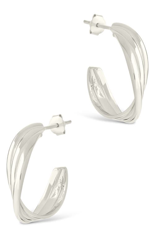 Sterling Forever Monique Twisted Hoop Earrings In Metallic