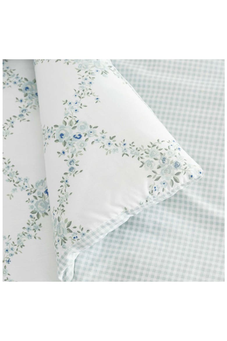 Romantic Trellis Comforter Set, Alternate, color, WHITE/ WINTER BLUE/ GREEN