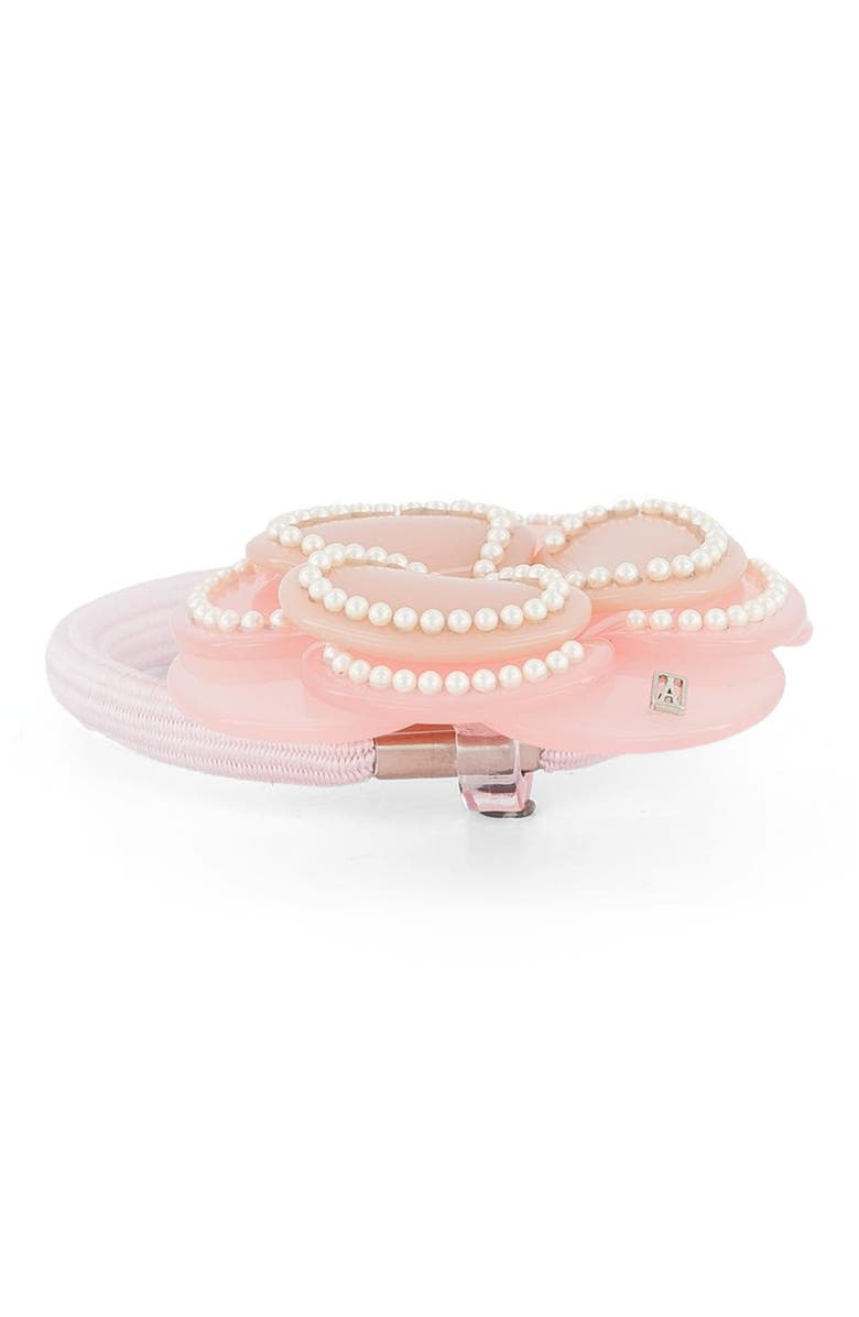 Alexandre de Paris Camelia Acetate Hair Tie, Alternate, color, Pink