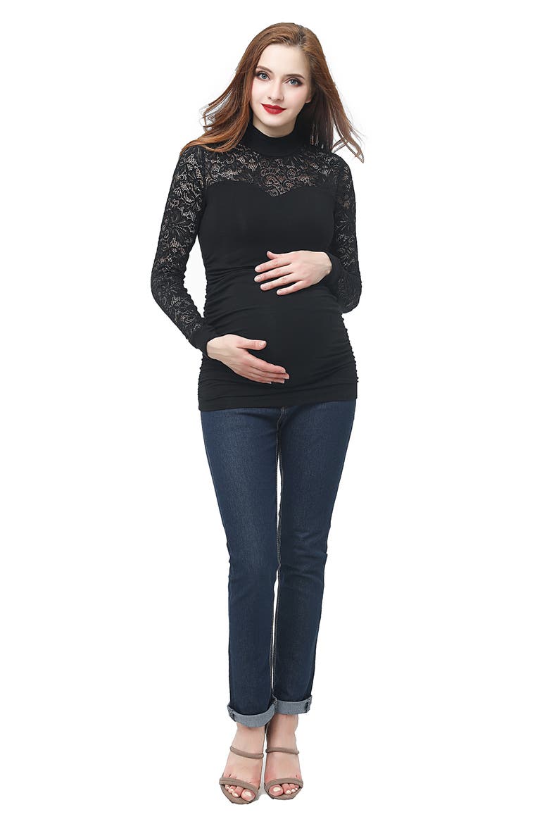 Faye Maternity Top, Alternate, color, BLACK
