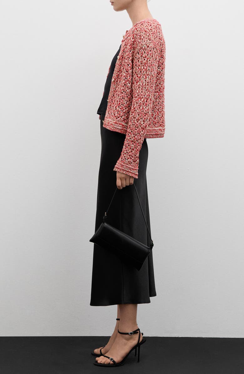 MANGO Metallic Open Stitch Cardigan, Alternate, color, 