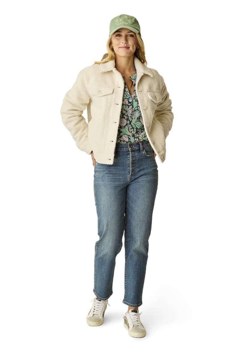 Rhea Boucle Trucker, Alternate, color, Birch