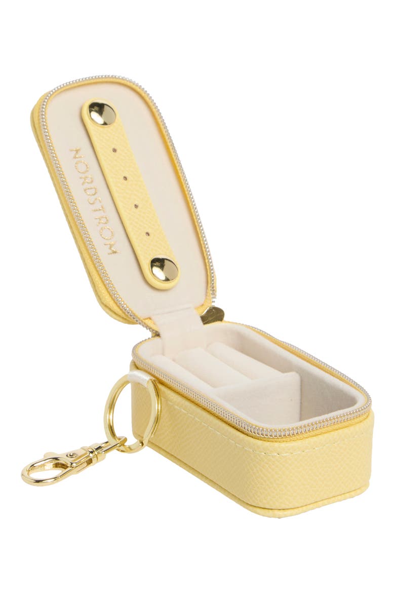 Mini Travel Jewelry Case Key Chain, Alternate, color, BUTTER YELLOW