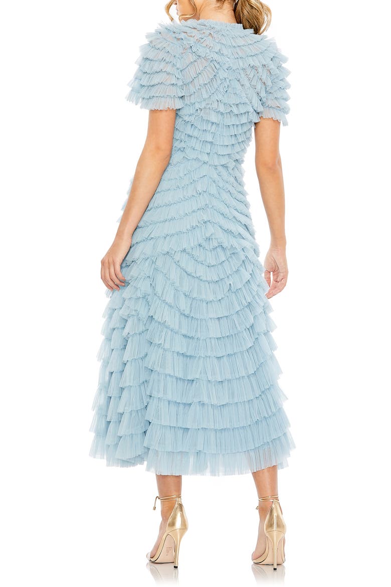 High Neck Ruffle Gown, Alternate, color, FRENCH BLUE