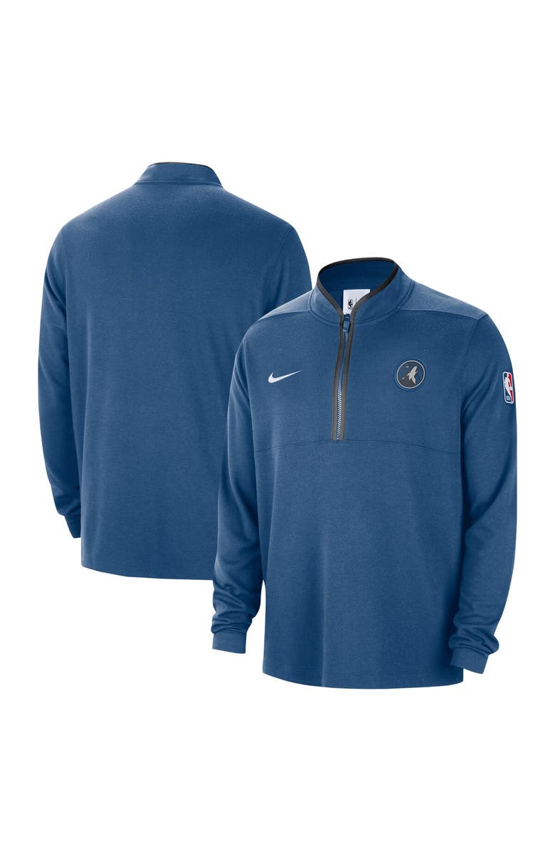 Nike Men's Nike Blue Minnesota Timberwolves 2024/25 Courtside Performance Half-Zip Top, Main, color, Blue