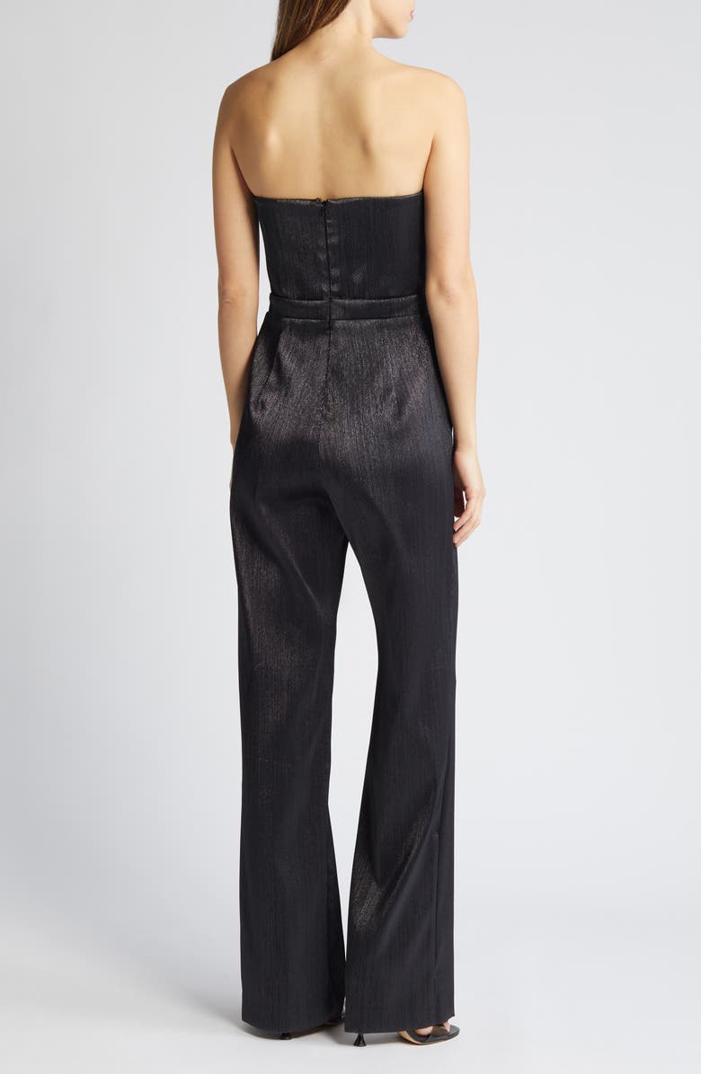 Black Halo Jacie Metallic Bow Waist Strapless Jumpsuit, Alternate, color,