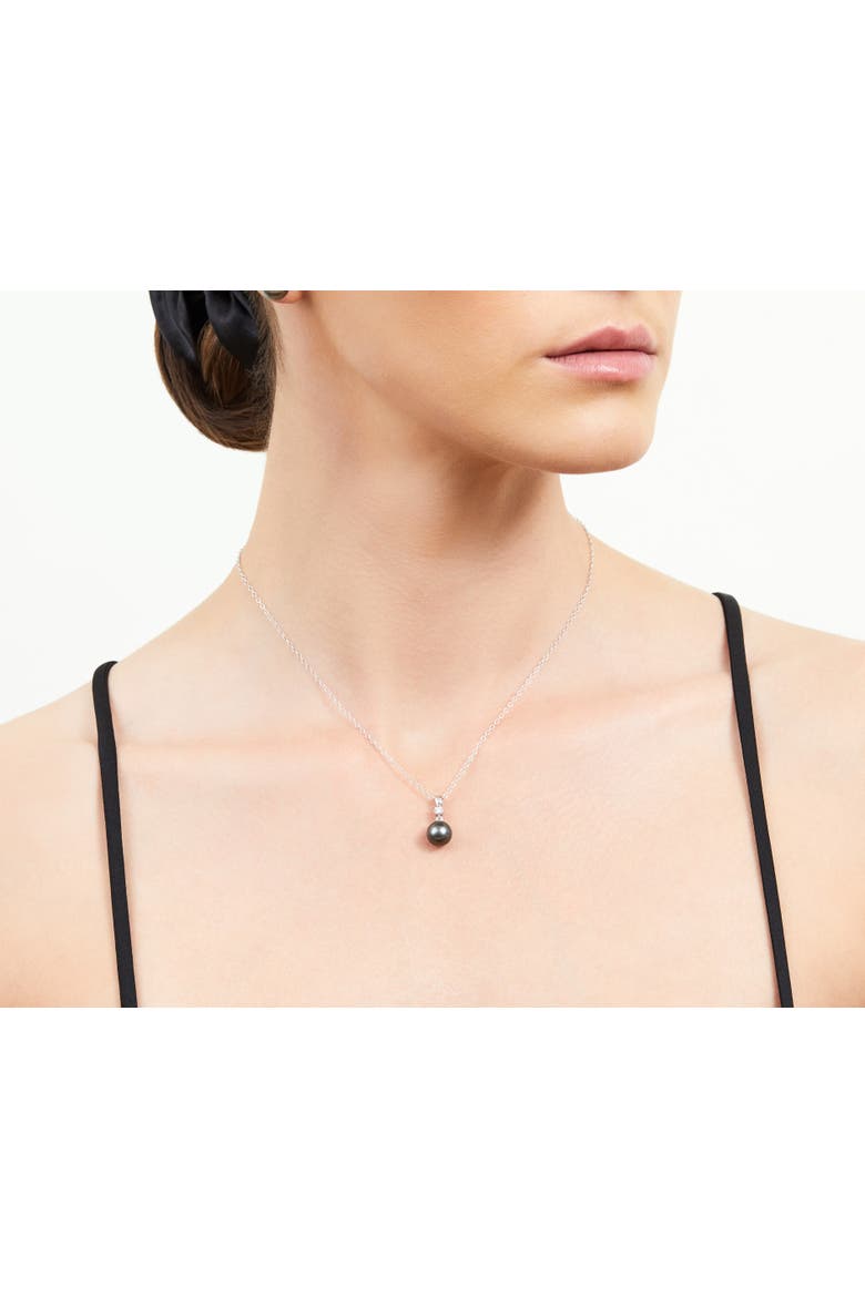 Tahitian South Sea Pearl & Diamond Michelle Pendant, Alternate, color, White Gold