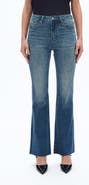 Bayeas Raw Hem Mid Rise Flare Jeans