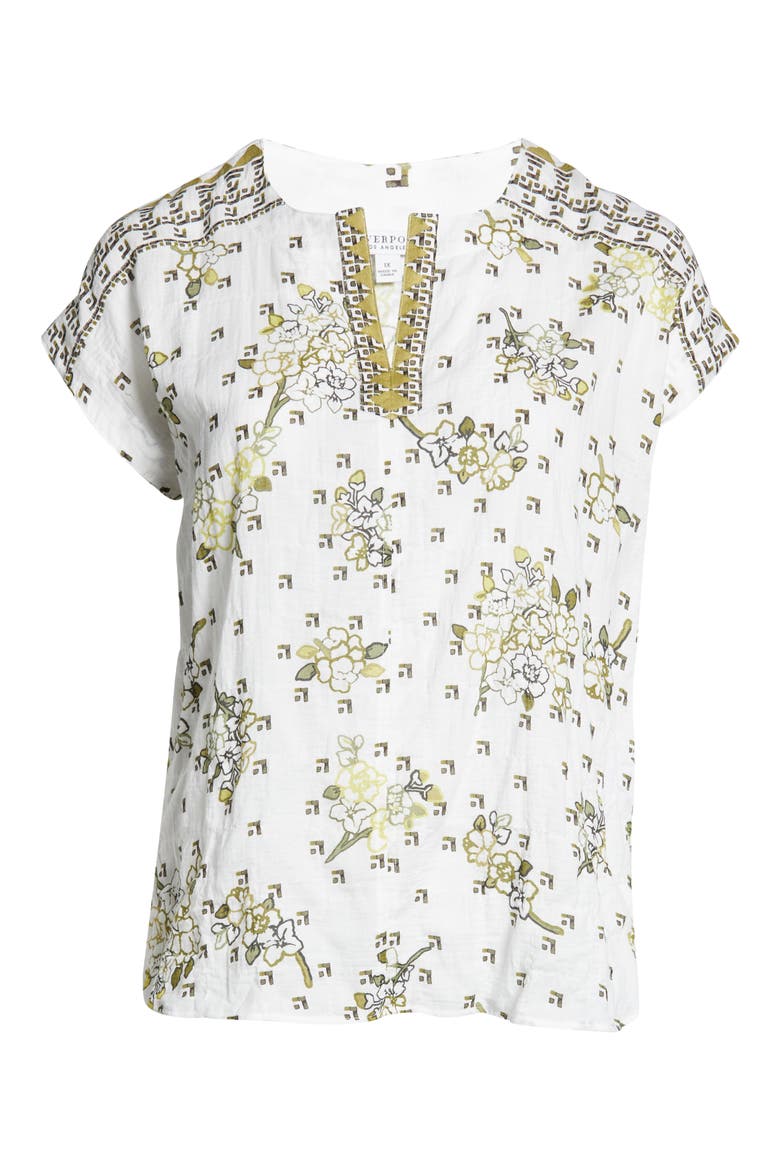 Dolman Popover Top, Alternate, color, GEO FLORAL PRINT