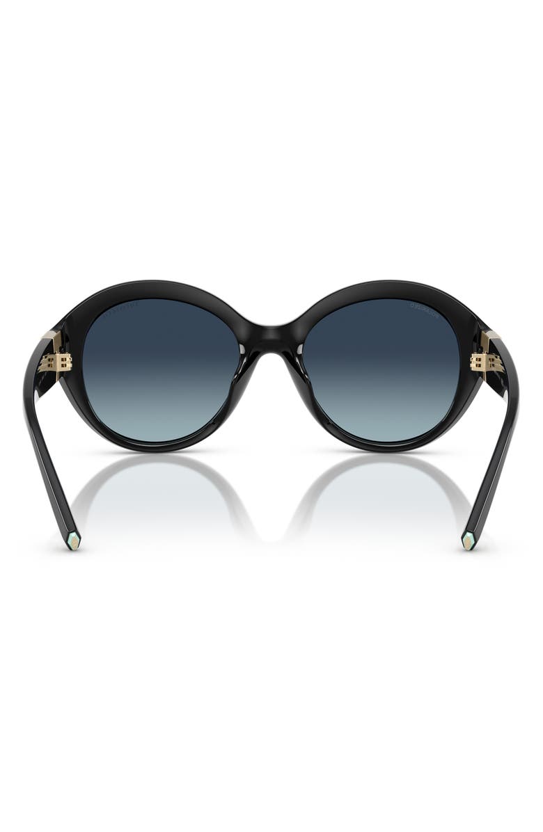 Tiffany & Co. 53mm Gradient Polarized Round Sunglasses, Alternate, color, Black