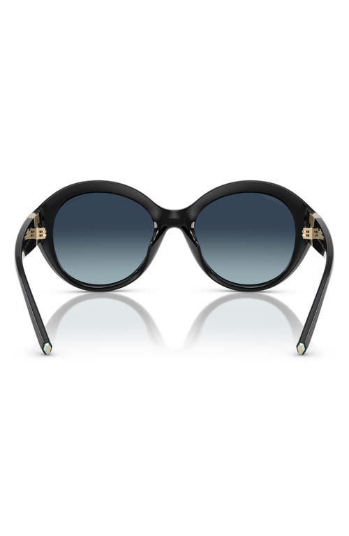 Tiffany & Co . 53mm Gradient Polarized Round Sunglasses In Black