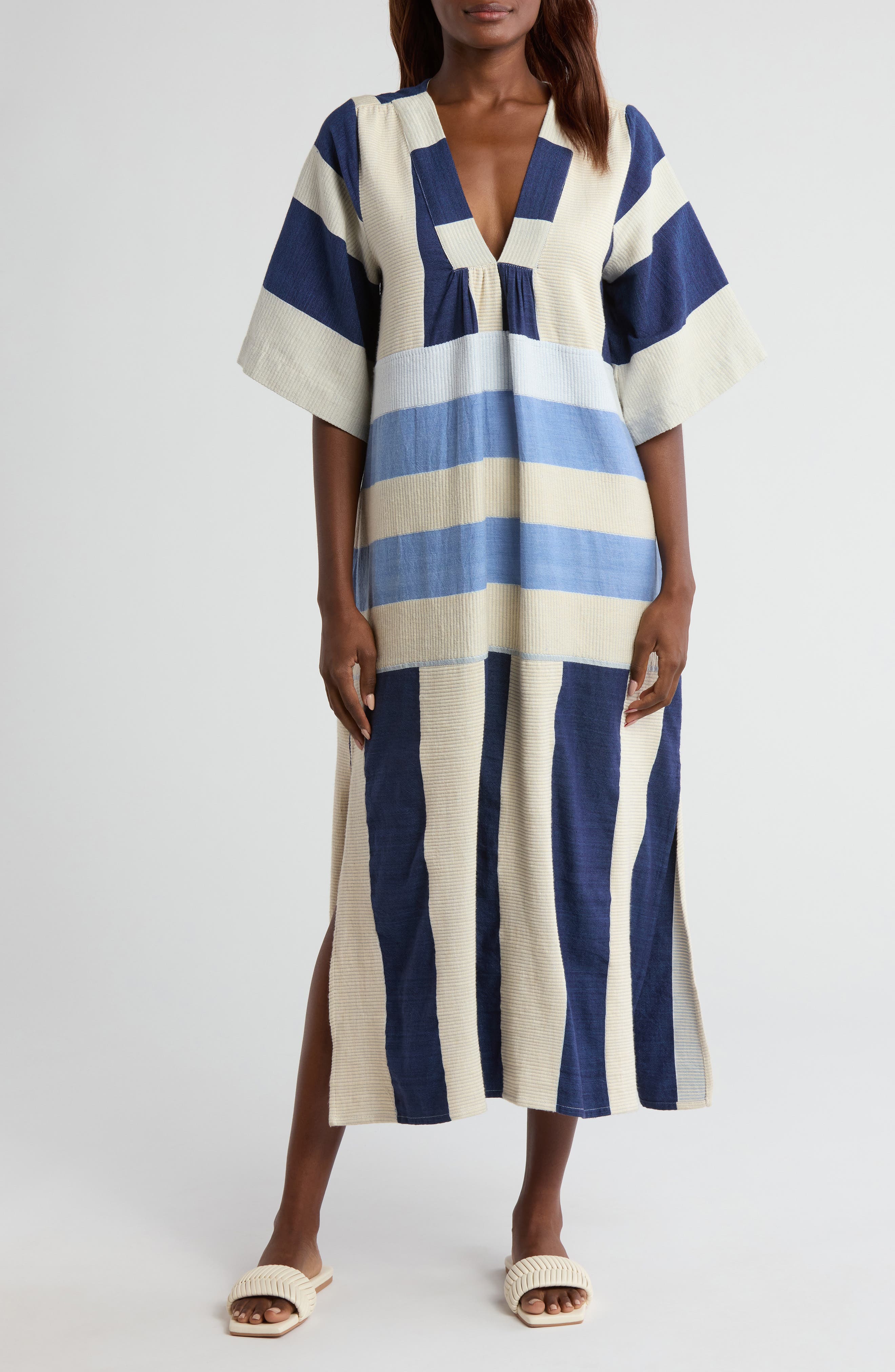 lemlem Edna V-Neck Cotton Caftan