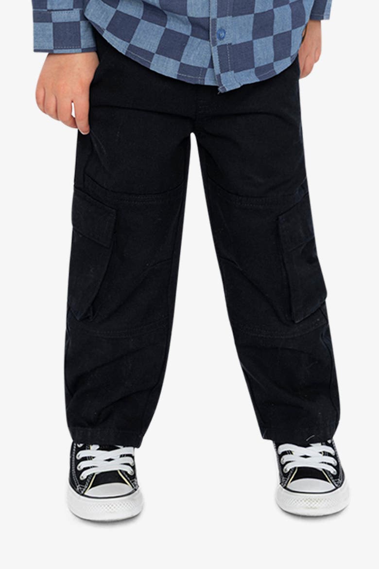 Twill Cargo Pocket Elastic Drawstring Waist Pants, Alternate, color, Dark Blue