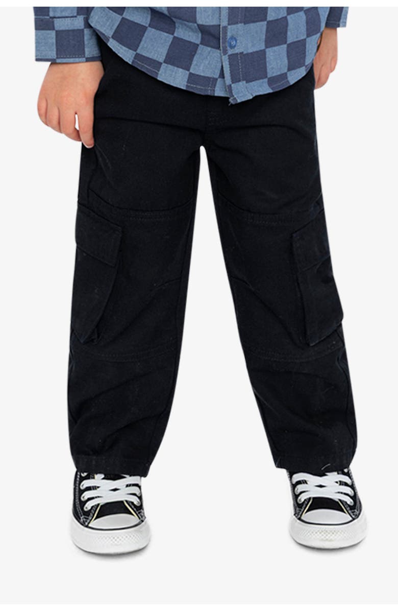 Deux par Deux Twill Cargo Pocket Drawstring Waist Pants, Alternate, color,
