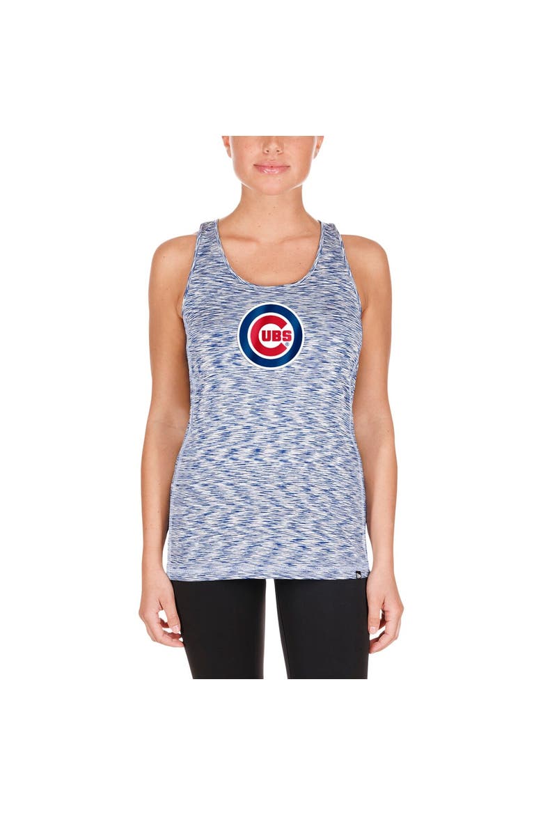 Women's New Era Royal Chicago Cubs Space Dye Keyhole Back Tank Top, Alternate, color, Royal