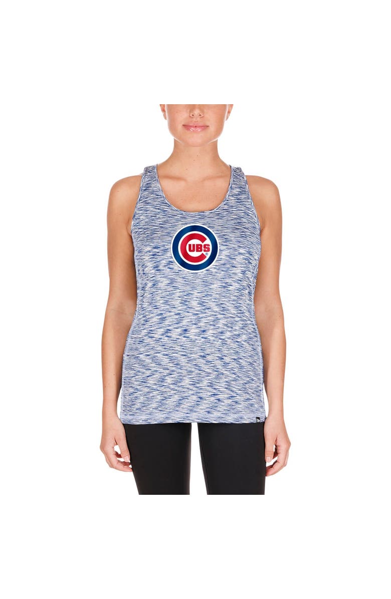 New Era Women's New Era Royal Chicago Cubs Space Dye Keyhole Back Tank Top, Alternate, color, Royal