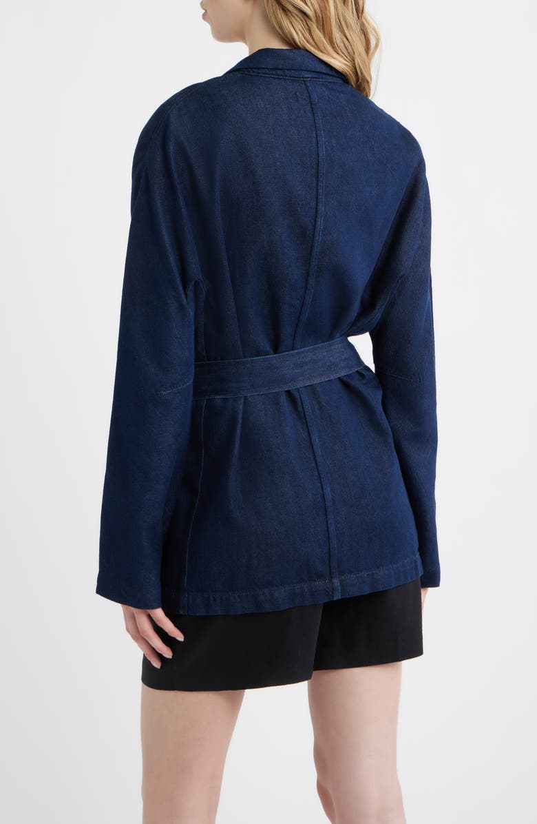 rag & bone Mandi Belted Denim Blazer, Alternate, color, Ocean Rinse