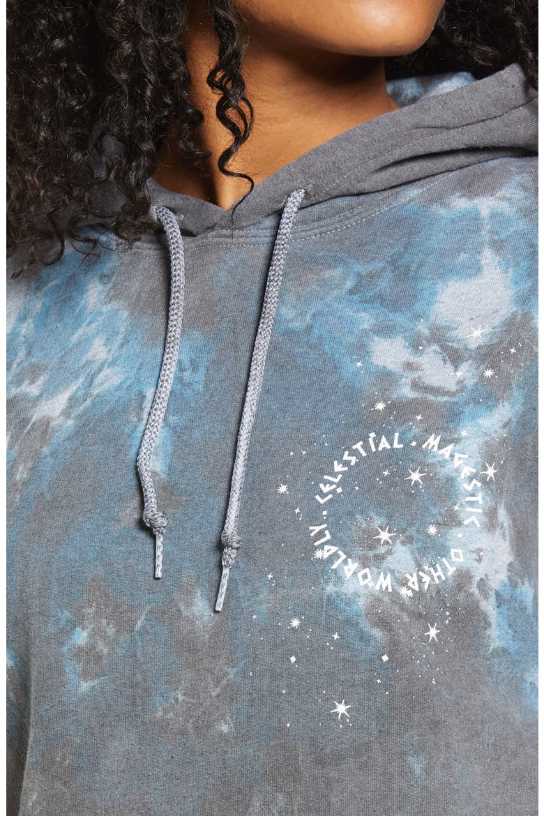 Women's Celestial Tie Dye Hoodie, Alternate, color, BLUE/ BLACK