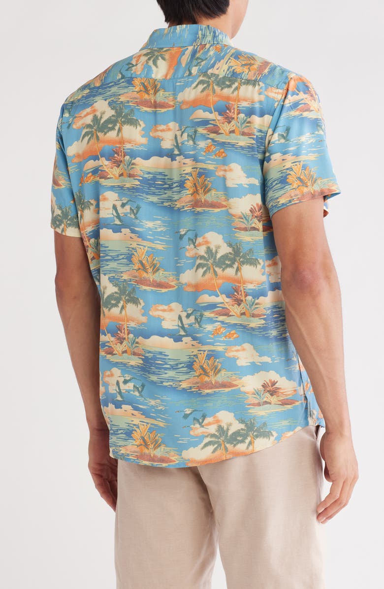 Slate & Stone Print Short Sleeve Button-Up Shirt, Alternate, color, 