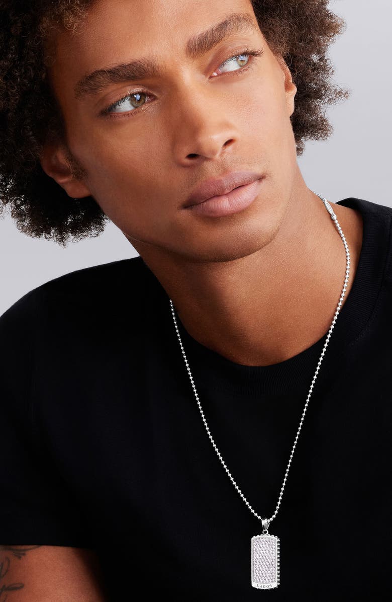 LAGOS Sterling Silver Diamond Enhancer Pendant, Alternate, color, Silver