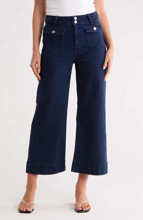 Dylan Braided Waist Wide Leg Jeans