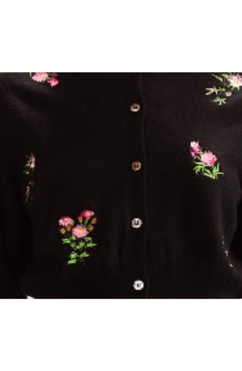 Cynthia Rowley Forget Me Not Cardigan, Alternate, color, Black Multi