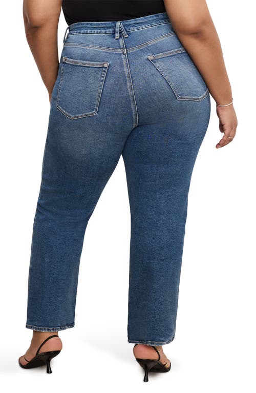 GOOD AMERICAN GOOD AMERICAN GOOD BOY HIGH WAIST ANKLE STRAIGHT LEG JEANS