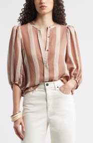 Nordstrom Stripe Puff Shoulder Shirt