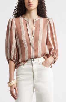 Nordstrom Stripe Puff Shoulder Shirt