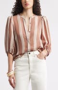 Nordstrom Stripe Puff Shoulder Shirt