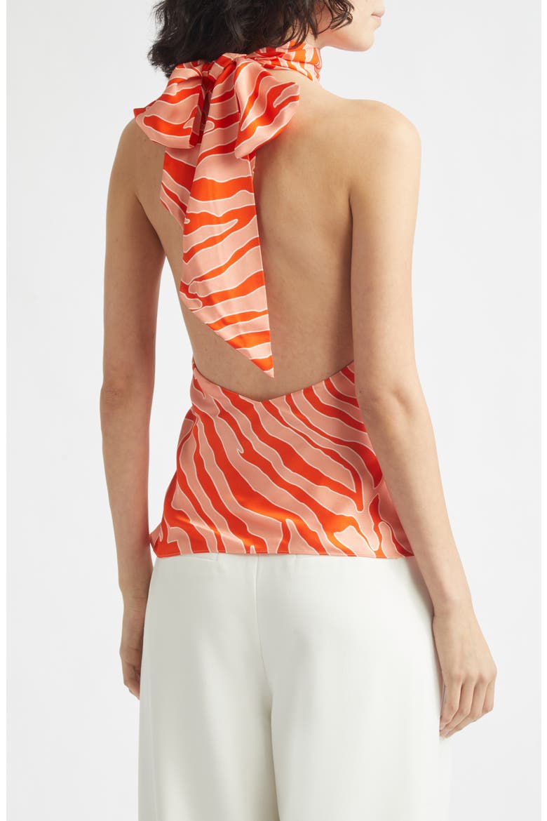 Izzie Zebra Stripe Halter Top, Alternate, color, SUNRISE ZEBRA