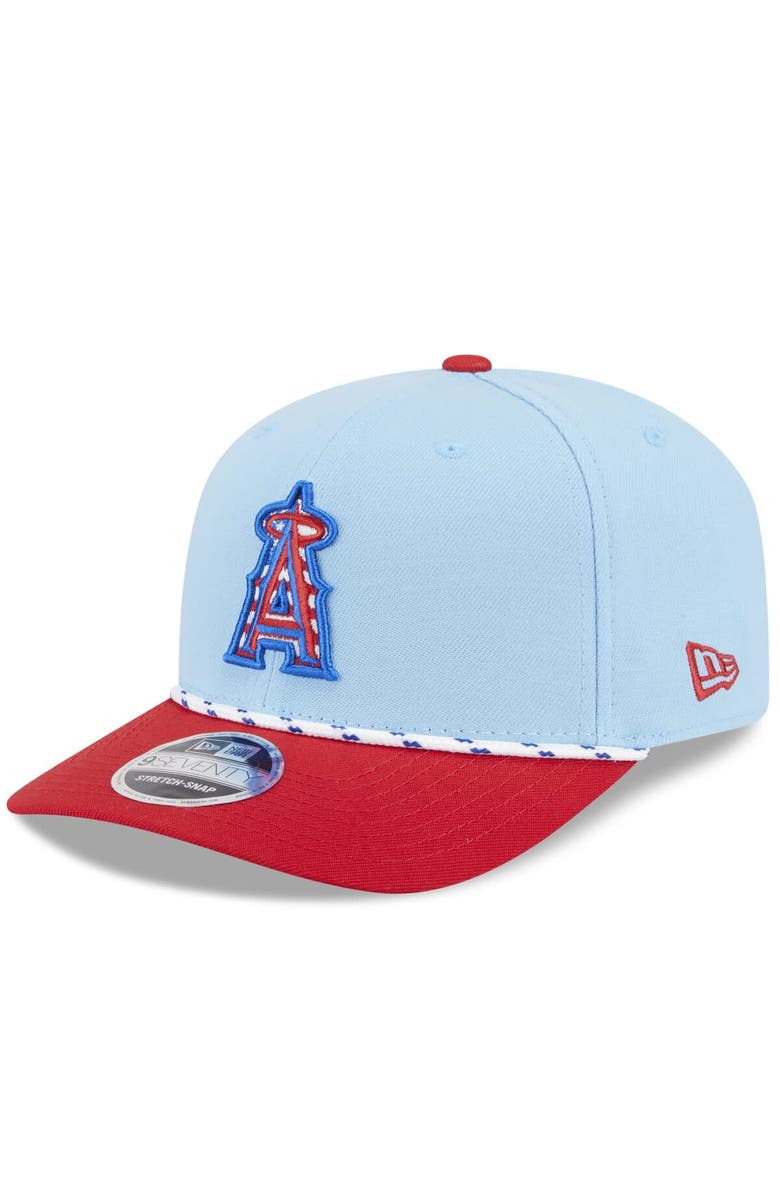 New Era Men's New Era Light Blue/Red Los Angeles Angels 2025 Fourth of July 9SEVENTY Adjustable Hat, Main, color, 