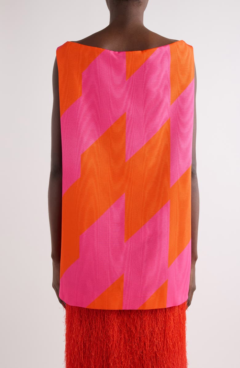 Dries Van Noten Dabel Broken Stripe Moiré Top, Alternate, color, Fuchsia