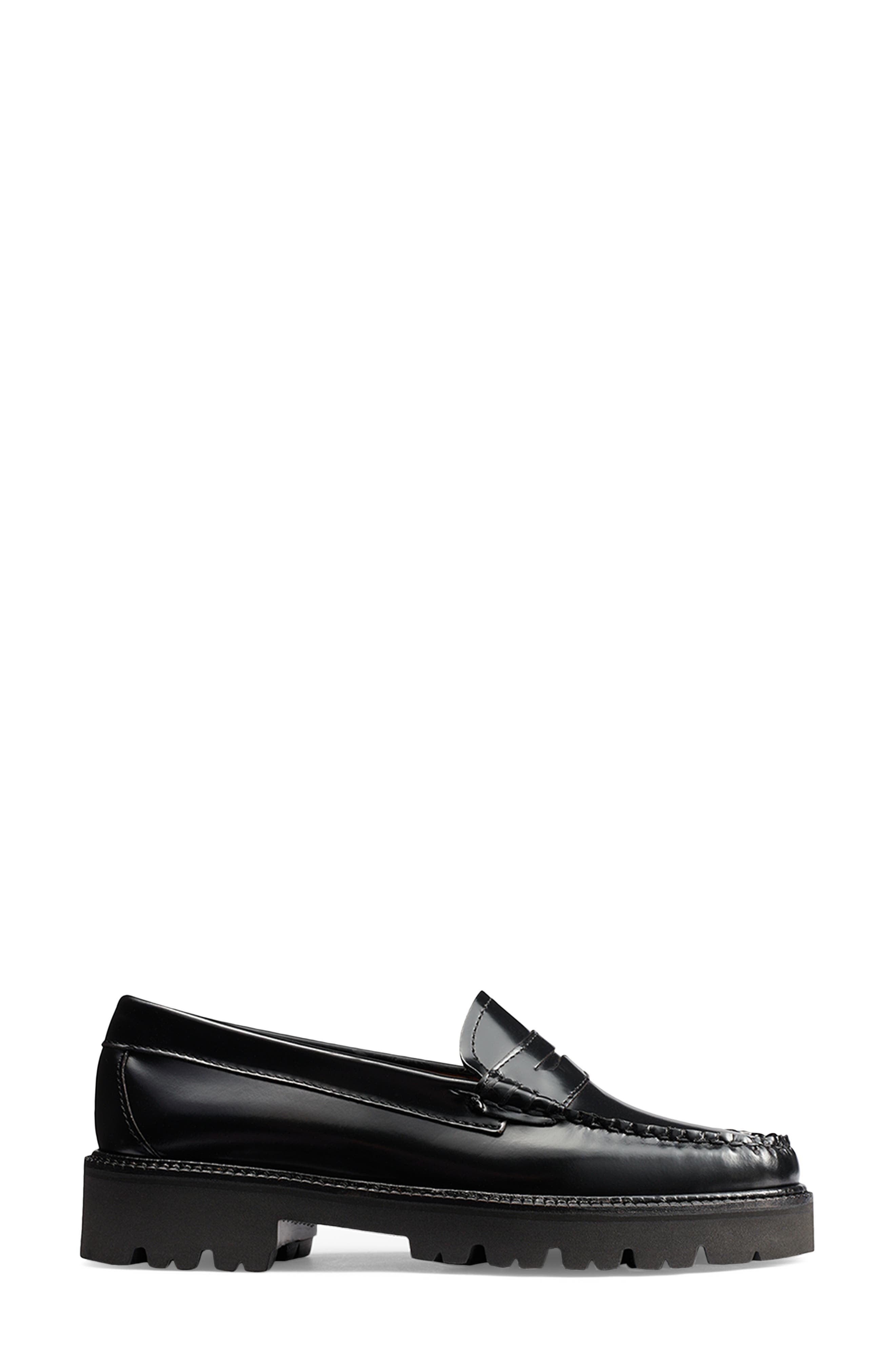 G.H.BASS Whitney Super Lug Sole Penny Loafer, Alternate, color, Black