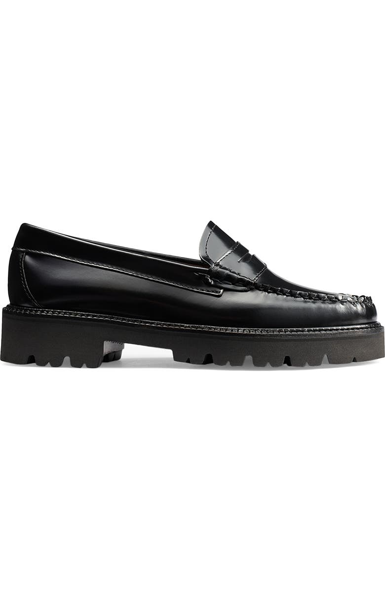 G.H.BASS Whitney Super Lug Sole Penny Loafer, Alternate, color, Black